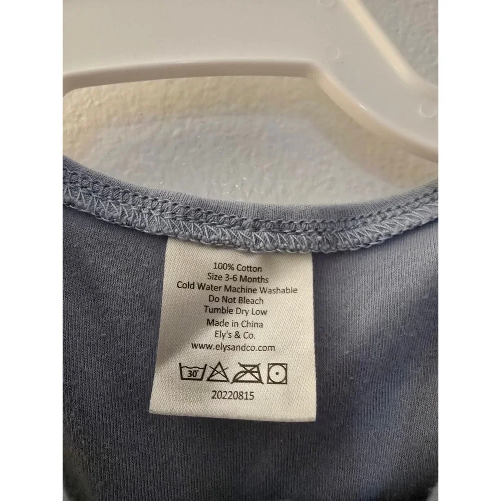 Ely's & Co Baby Sleep Sack Wearable Blanket Blue 100% Cotton 3-6‎ Months